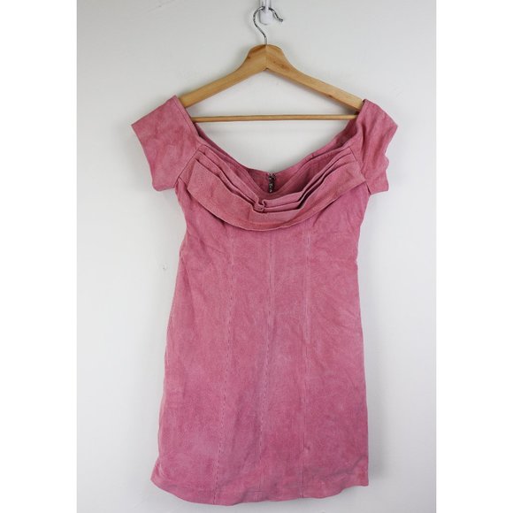 NWT retrofete Hadley Suede Dress in Rose Pink XS - Picture 4 of 10
